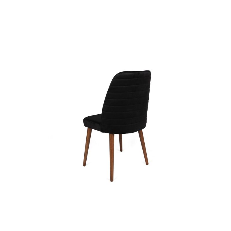 Casa si Gradina - Mobilier - Scaune si fotolii - Scaune - Set scaune, Hanah Home, catifea, negru si nuc, 50x49x90 cm, 2 bucati - Infinity.ro