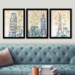 Casa si Gradina - Decoratiuni - Tablouri - Tablou decorativ cu rama, Wallxpert, mdf, multicolor, 35x45 cm, set 3 bucati, 364LUL1393 - Infinity.ro