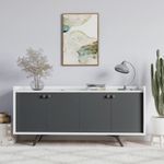 Casa si Gradina - Mobilier - Comode si corpuri - Console - Consola, Hanah Home, pal melaminat, antracit si alb, 150x40x75 cm - Infinity.ro