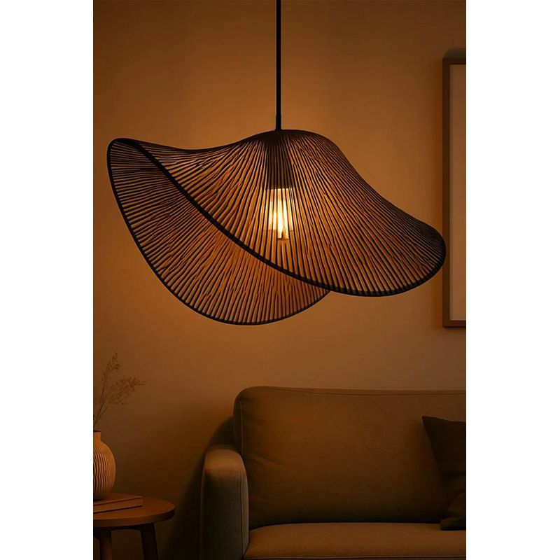 Casa si Gradina - Corpuri si surse de iluminat - Lustre si pendule - Candelabru, Opviq, plastic cu capac din rafie, gri, inaltime reglabila 18-53 cm - Infinity.ro