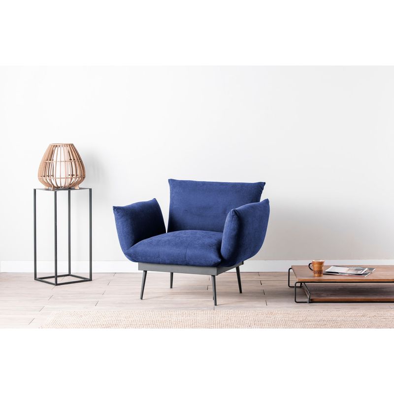 Casa si Gradina - Mobilier - Scaune si fotolii - Fotolii - Fotoliu, Hanah Home, in, albastru marin, 90x95x80 cm - Infinity.ro