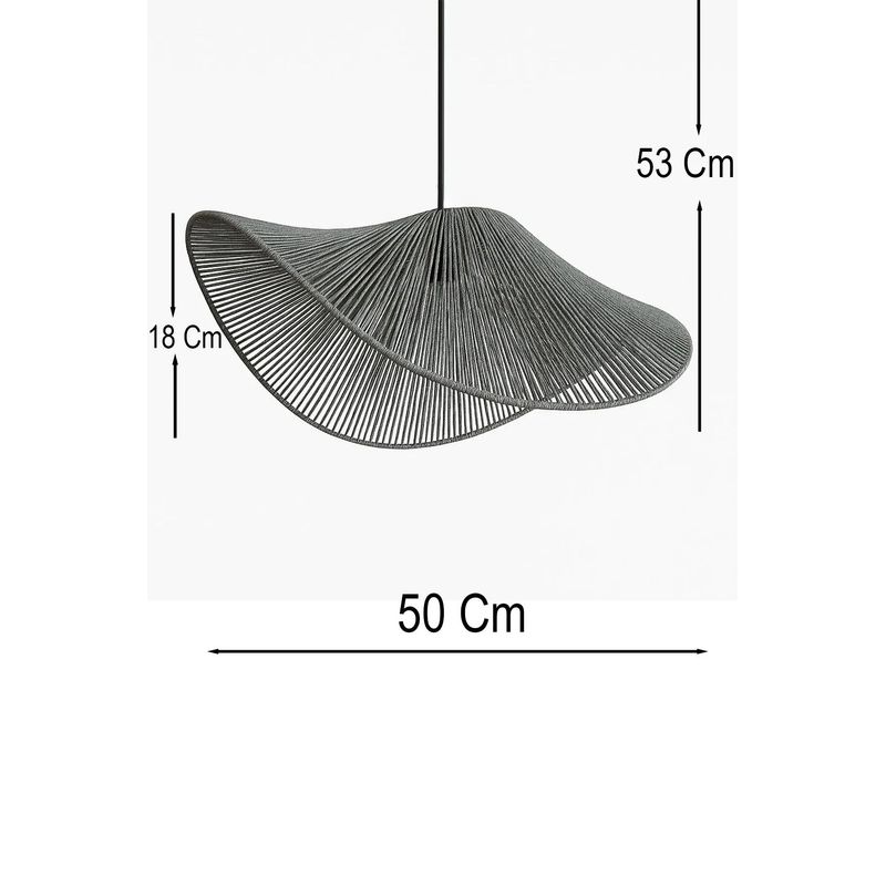 Casa si Gradina - Corpuri si surse de iluminat - Lustre si pendule - Candelabru, Opviq, plastic cu capac din rafie, gri, inaltime reglabila 18-53 cm - Infinity.ro