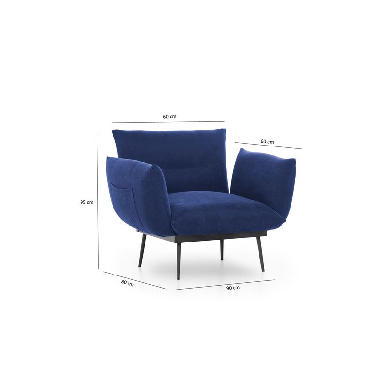 Casa si Gradina - Mobilier - Scaune si fotolii - Fotolii - Fotoliu, Hanah Home, in, albastru marin, 90x95x80 cm - Infinity.ro