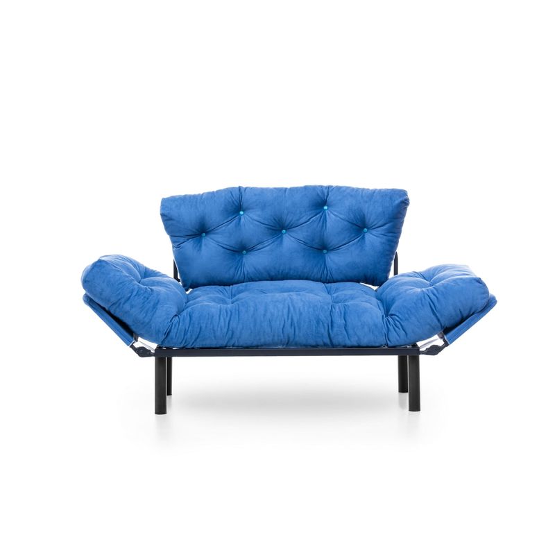 Casa si Gradina - Mobilier - Canapele si coltare - Canapele - Canapea extensibila, Hanah Home, metal, albastru, 155x85x70 cm - Infinity.ro