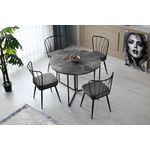 Casa si Gradina - Mobilier - Mese si birouri - Mese bucatarie si dining - Masa dining, Hanah Home, pal melaminat, antracit, 100x100x72 cm - Infinity.ro
