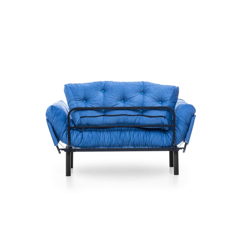 Casa si Gradina - Mobilier - Canapele si coltare - Canapele - Canapea extensibila, Hanah Home, metal, albastru, 155x85x70 cm - Infinity.ro