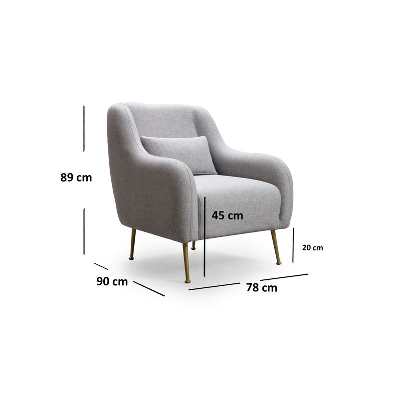 Casa si Gradina - Mobilier - Scaune si fotolii - Fotolii - Fotoliu, Hanah Home, lemn fag si pal, gri, 78x90x89 cm - Infinity.ro