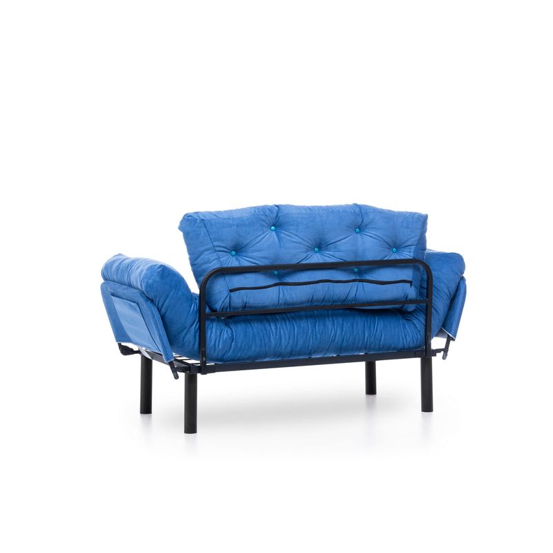 Casa si Gradina - Mobilier - Canapele si coltare - Canapele - Canapea extensibila, Hanah Home, metal, albastru, 155x85x70 cm - Infinity.ro
