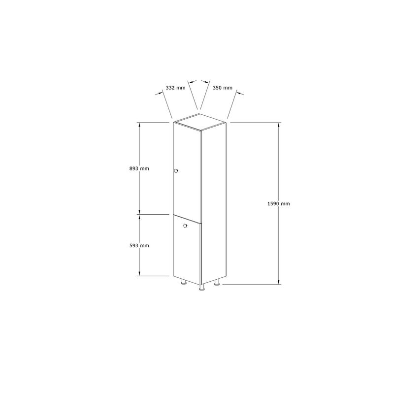 Casa si Gradina - Mobilier - Mobilier baie - Corpuri baie - Dulap baie, Hanah Home, pal melaminat, alb, 35x31.9x154.8 cm - Infinity.ro