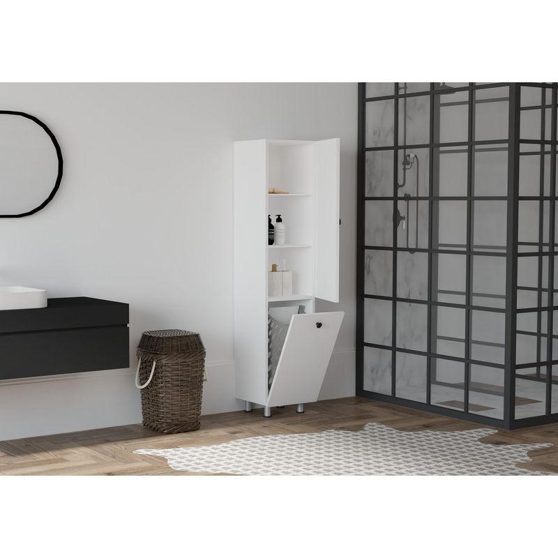 Casa si Gradina - Mobilier - Mobilier baie - Corpuri baie - Dulap baie, Hanah Home, pal melaminat, alb, 35x31.9x154.8 cm - Infinity.ro