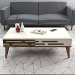 Casa si Gradina - Mobilier - Seturi de mobilier - Seturi living - Set living, Hanah Home, pal melaminat, nuc si crem, 140x35x45 cm - Infinity.ro