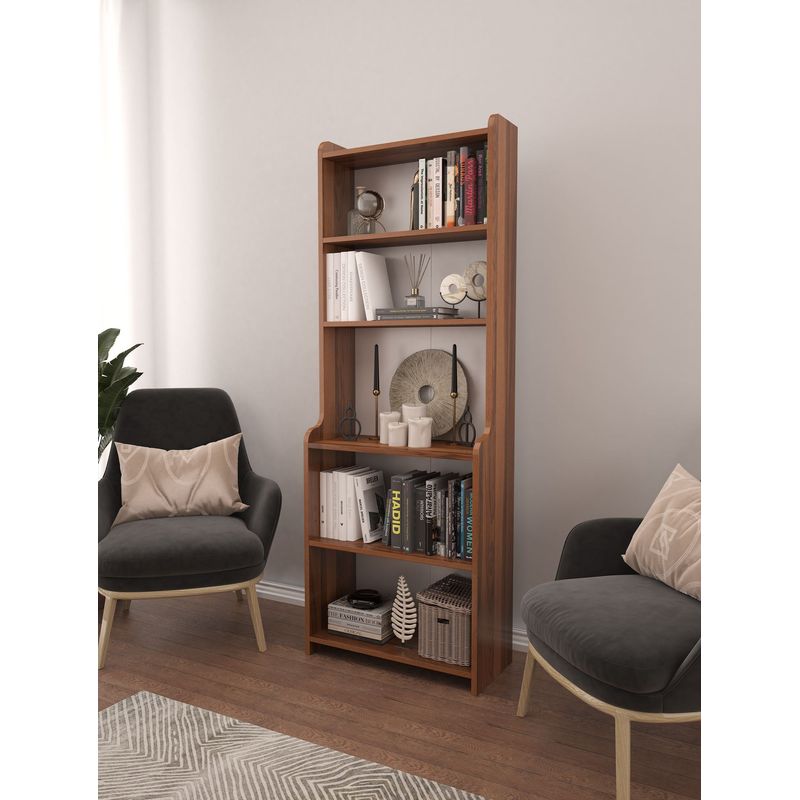 Casa si Gradina - Mobilier - Biblioteci si rafturi - Biblioteci - Biblioteca, Hanah Home, PAL melaminat, nuc, 60x30x180 cm - Infinity.ro