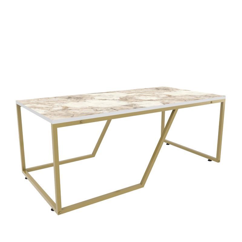 Casa si Gradina - Mobilier - Mese si birouri - Masute de cafea - Masuta de cafea, Hanah Home, pal melaminat, alb auriu, 120x60x48 cm - Infinity.ro