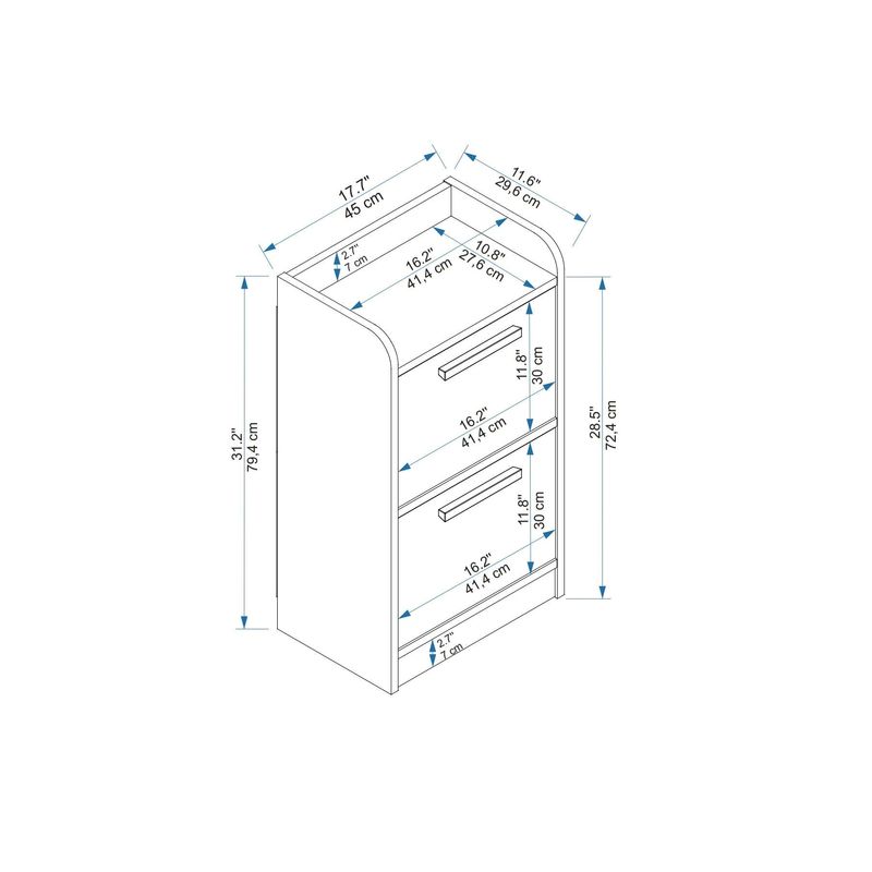Casa si Gradina - Mobilier - Comode si corpuri - Noptiere - Noptiera, Hanah Home, pal melaminat, alb, 45x29.6x79.4 cm - Infinity.ro