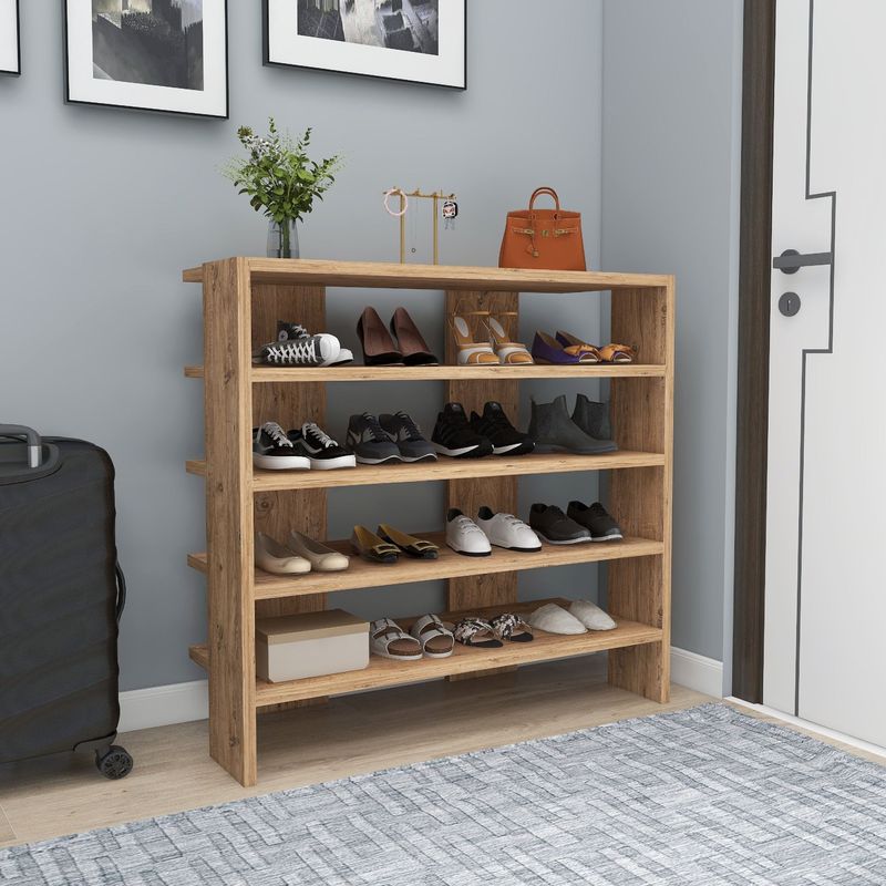 Casa si Gradina - Mobilier - Organizare si depozitare - Organizator incaltaminte - Dulap pentru pantofi, Hanah Home, pal melaminat, pin atlantic, 75.6x31.4x72 cm - Infinity.ro