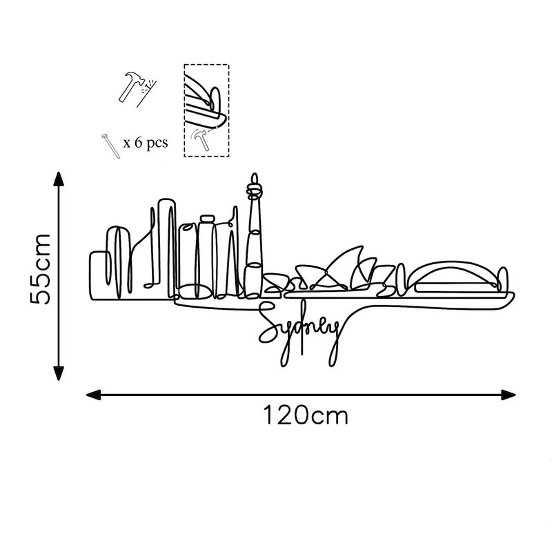 Casa si Gradina - Decoratiuni - Decoratiuni perete - Accesoriu decorativ de perete, Wallxpert, metal, negru, 120x52x1.5 cm - Infinity.ro