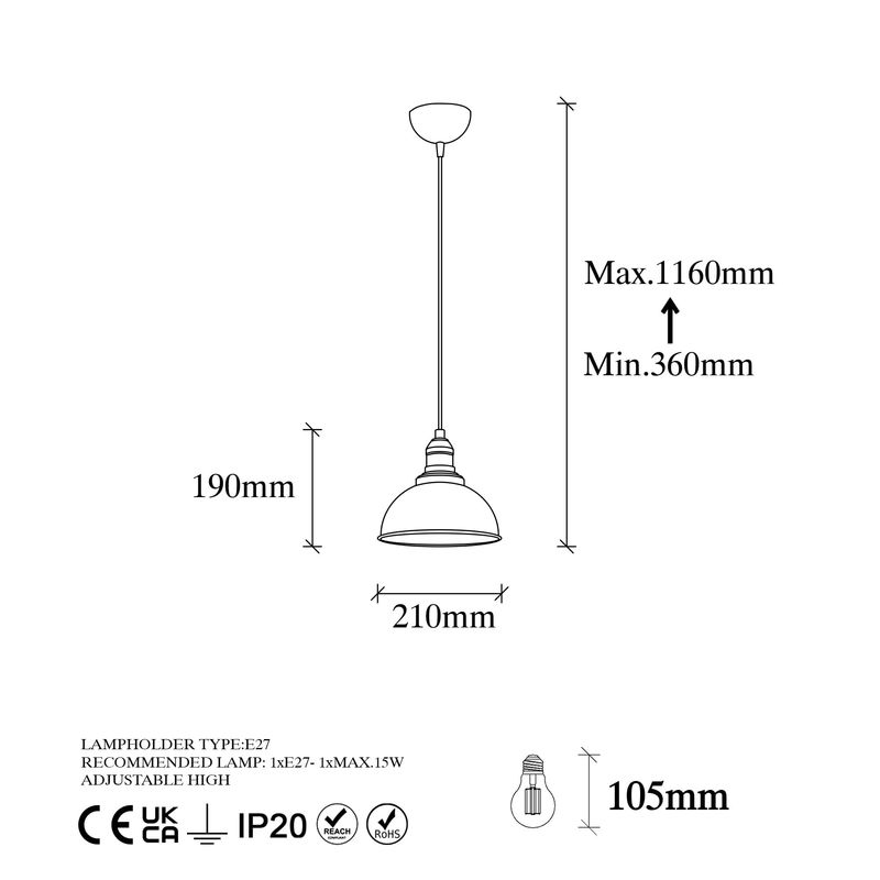 Casa si Gradina - Corpuri si surse de iluminat - Lustre si pendule - Candelabru, Opviq, metal, vintage, 21x21 cm, inaltime reglabila 36-116 cm - Infinity.ro
