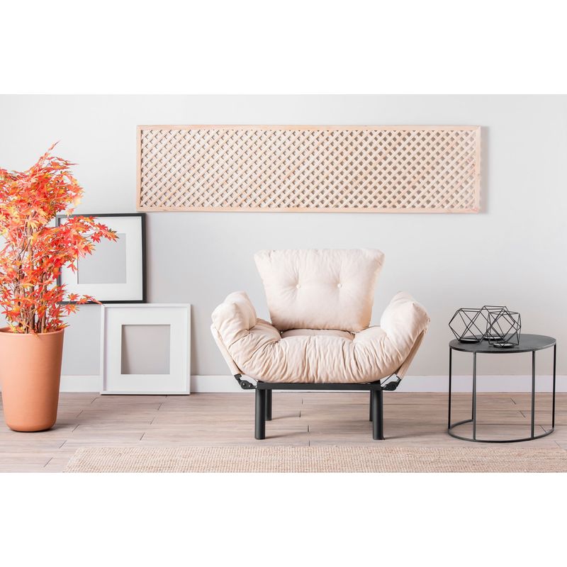 Casa si Gradina - Mobilier - Scaune si fotolii - Fotolii - Fotoliu cu aripi, Hanah Home, metal, crem, 95x85x70 cm - Infinity.ro