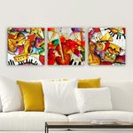 Casa si Gradina - Decoratiuni - Tablouri - Tablou decorativ set 3 piese, Wallxpert, panza, multicolor, 30x30 cm, 564RMY1102 - Infinity.ro