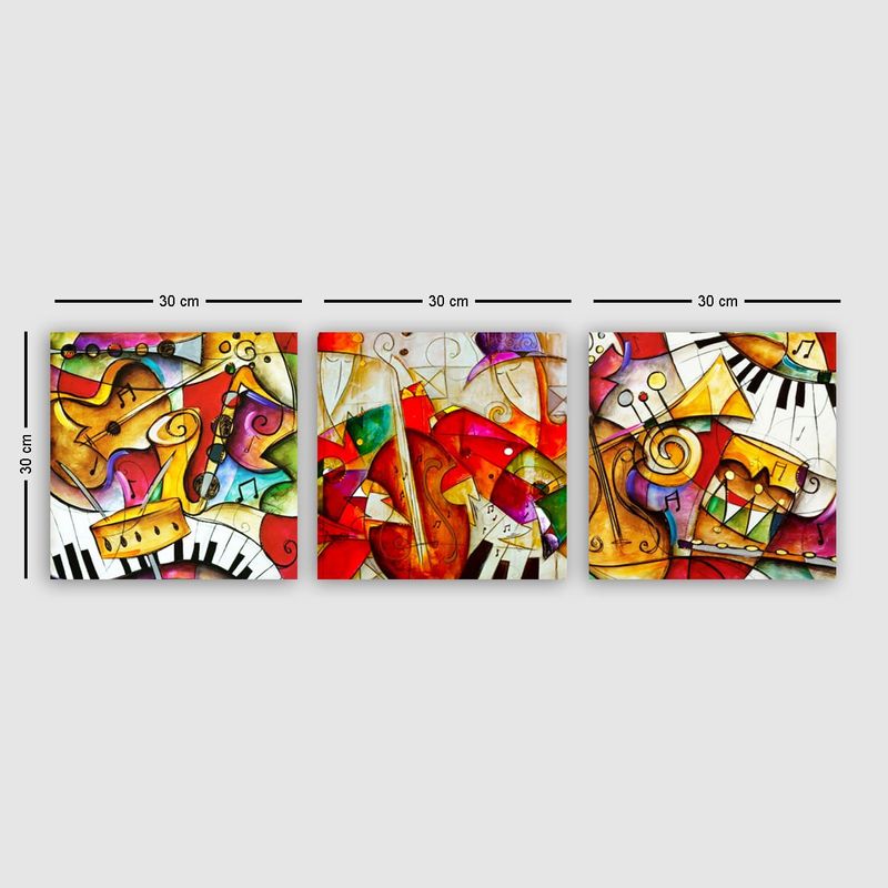Casa si Gradina - Decoratiuni - Tablouri - Tablou decorativ set 3 piese, Wallxpert, panza, multicolor, 30x30 cm, 564RMY1102 - Infinity.ro