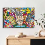 Casa si Gradina - Decoratiuni - Tablouri - Tablou decorativ, Wallxpert, panza, multicolor, 45x70 cm, rama lemn, 649THL1132 - Infinity.ro