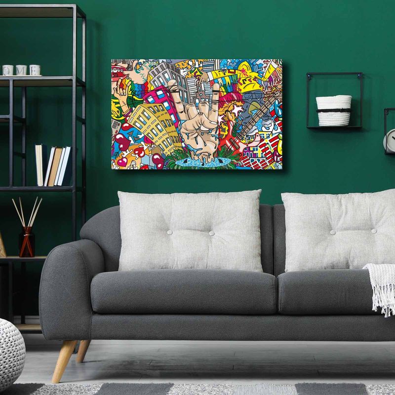 Casa si Gradina - Decoratiuni - Tablouri - Tablou decorativ, Wallxpert, panza, multicolor, 45x70 cm, rama lemn, 649THL1132 - Infinity.ro