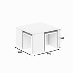 Casa si Gradina - Mobilier - Mese si birouri - Masute de cafea - Set masuta de cafea, Hanah Home, panou de particule melaminat, alb, 60x60x36.8 cm - Infinity.ro