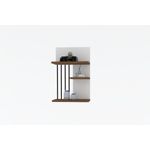 Casa si Gradina - Mobilier - Biblioteci si rafturi - Etajere - Etajera de perete, Hanah Home, pal melaminat, alb si nuc, 40x21,4x60 cm - Infinity.ro