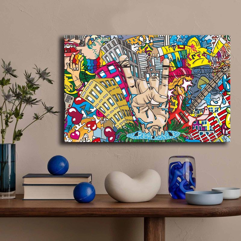 Casa si Gradina - Decoratiuni - Tablouri - Tablou decorativ, Wallxpert, panza, multicolor, 45x70 cm, rama lemn, 649THL1132 - Infinity.ro