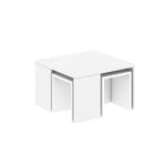 Casa si Gradina - Mobilier - Mese si birouri - Masute de cafea - Set masuta de cafea, Hanah Home, panou de particule melaminat, alb, 60x60x36.8 cm - Infinity.ro