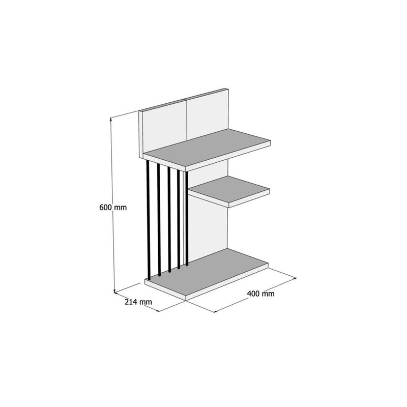 Casa si Gradina - Mobilier - Biblioteci si rafturi - Etajere - Etajera de perete, Hanah Home, pal melaminat, alb si nuc, 40x21,4x60 cm - Infinity.ro