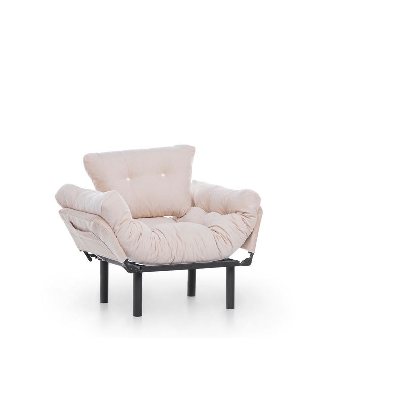 Casa si Gradina - Mobilier - Scaune si fotolii - Fotolii - Fotoliu cu aripi, Hanah Home, metal, crem, 95x85x70 cm - Infinity.ro