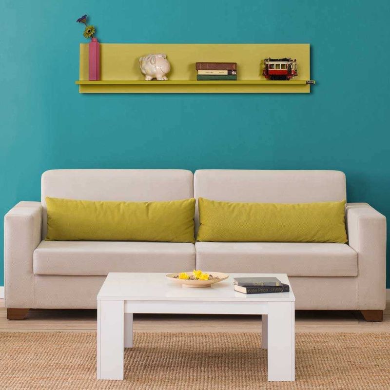 Casa si Gradina - Mobilier - Biblioteci si rafturi - Rafturi - Raft de perete, Hanah Home, pal melaminat, verde, 120x25x20 cm - Infinity.ro