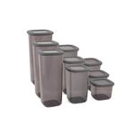 Casa si Gradina - Bucatarie si vesela - Organizare si depozitare bucatarie - Cutii alimentare - Set cutii depozitare, Hermia, plastic, antracit, 9 piese, diverse dimensiuni - Infinity.ro