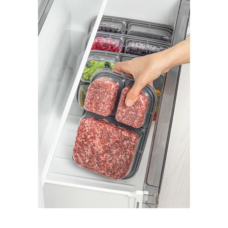 Casa si Gradina - Bucatarie si vesela - Organizare si depozitare bucatarie - Cutii alimentare - Set cutii depozitare, Hermia, plastic, antracit, 15x24x5 cm, 8 bucati - Infinity.ro