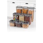 Casa si Gradina - Bucatarie si vesela - Organizare si depozitare bucatarie - Cutii alimentare - Set cutii depozitare, Hermia, plastic, antracit, 9 piese, diverse dimensiuni - Infinity.ro
