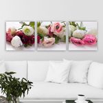 Casa si Gradina - Decoratiuni - Tablouri - Set tablouri canvas decorative, Wallxpert, multicolor, 100% panza, rama lemn, 3x 30x30 cm - Infinity.ro