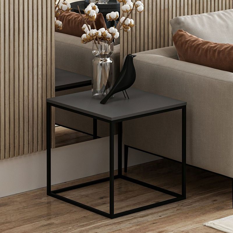 Casa si Gradina - Mobilier - Mese si birouri - Masute de cafea - Masuta de cafea, Hanah Home, pal melaminat, antracit, 52x50x50 cm - Infinity.ro