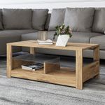 Casa si Gradina - Mobilier - Mese si birouri - Masute de cafea - Masuta de cafea, Hanah Home, pal melaminat, stejar, 90x45x37 cm - Infinity.ro