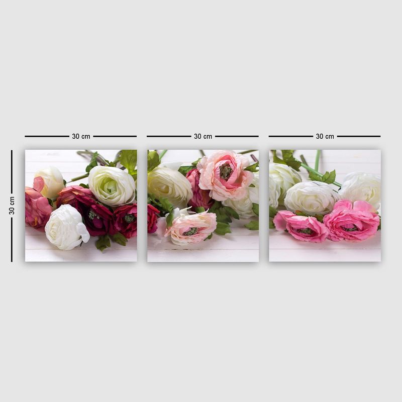 Casa si Gradina - Decoratiuni - Tablouri - Set tablouri canvas decorative, Wallxpert, multicolor, 100% panza, rama lemn, 3x 30x30 cm - Infinity.ro