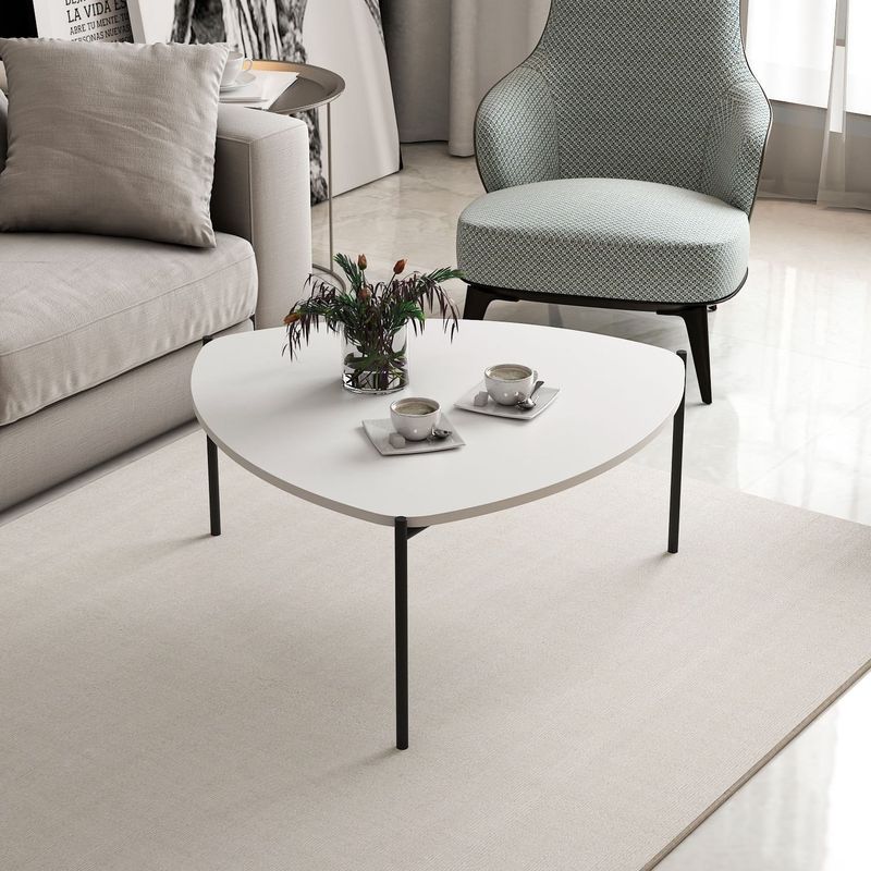 Casa si Gradina - Mobilier - Mese si birouri - Masute de cafea - Masuta de cafea, Hanah Home, pal melaminat, alb, 90x89x40 cm - Infinity.ro