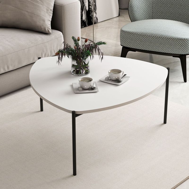 Casa si Gradina - Mobilier - Mese si birouri - Masute de cafea - Masuta de cafea, Hanah Home, pal melaminat, alb, 90x89x40 cm - Infinity.ro