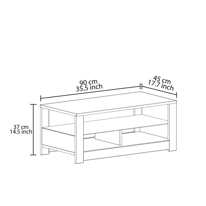 Casa si Gradina - Mobilier - Mese si birouri - Masute de cafea - Masuta de cafea, Hanah Home, pal melaminat, stejar, 90x45x37 cm - Infinity.ro