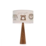 Casa si Gradina - Corpuri si surse de iluminat - Veioze si lampi - Lampi de veghe copii - Lampa de masa, Opviq, lemn si textil, multicolor, 24x14x38 cm, 780SGN4685 - Infinity.ro