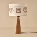 Casa si Gradina - Corpuri si surse de iluminat - Veioze si lampi - Lampi de veghe copii - Lampa de masa, Opviq, lemn si textil, multicolor, 24x14x38 cm, 780SGN4685 - Infinity.ro