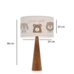 Casa si Gradina - Corpuri si surse de iluminat - Veioze si lampi - Lampi de veghe copii - Lampa de masa, Opviq, lemn si textil, multicolor, 24x14x38 cm, 780SGN4685 - Infinity.ro