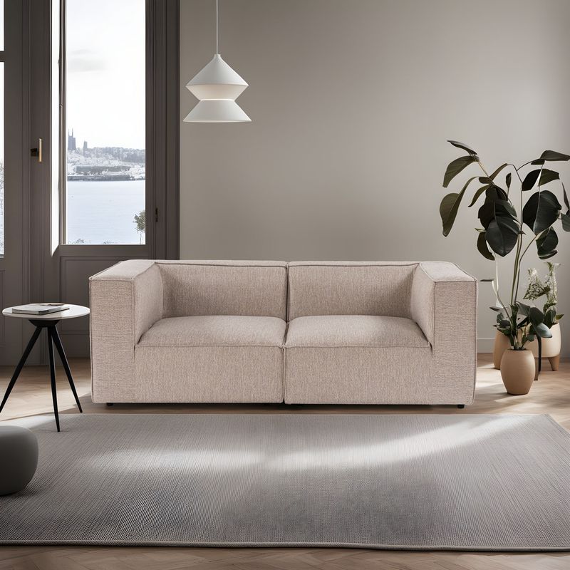 Casa si Gradina - Mobilier - Canapele si coltare - Canapele - Canapea 2 locuri, Atelier Del Sofa, lemn de carpen, stofa in, bej nisip, 190x95x65 cm - Infinity.ro