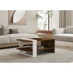 Casa si Gradina - Mobilier - Mese si birouri - Masute de cafea - Masuta de cafea, Hanah Home, pal melaminat, nuc si alb, 80x50x35 cm - Infinity.ro