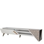 Casa si Gradina - Mobilier - Comode si corpuri - Comode - Comoda tv, Hanah Home, pal melaminat, alb, 180x40x37 cm, 845HCT5501 - Infinity.ro
