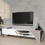 Casa si Gradina - Mobilier - Comode si corpuri - Comode - Comoda tv, Hanah Home, pal melaminat, alb, 180x40x37 cm, 845HCT5501 - Infinity.ro